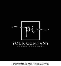PI Erstmalige Handschrift minimalistischer Logo-Vektorgrafik