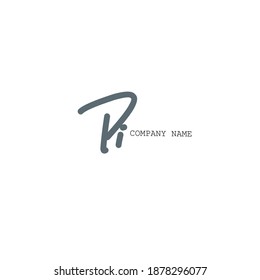 PI initial handwritten calligraphy, for monogram and logo.