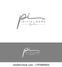 PI Initial letter handwriting and signature logo.