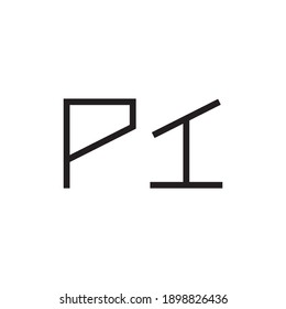pi initial letter vector logo