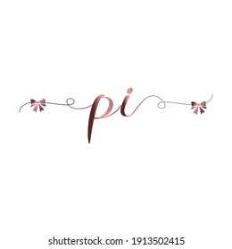 PI Initial Logo Handschrift moderne Luxusmode