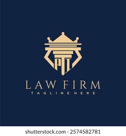 PI initial monogram logo for lawfirm vector design