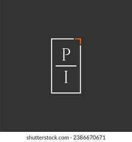 PI initiales Monogramm-Logo für Technologie mit quadratischem Design