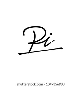 PI initial signature logo. handwriting logo template vector,