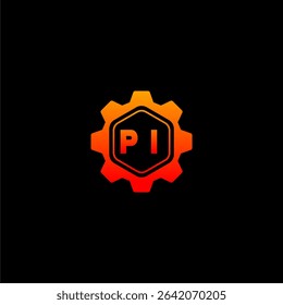 PI Initials Tech Logo Vector Art Icons and Graphics