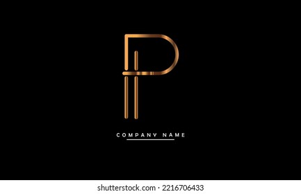PI, IP Abstract Letters Logo Monogram