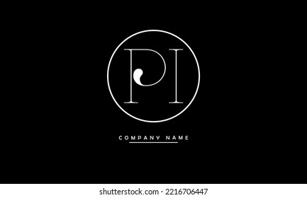 PI, IP Abstract Letters Logo Monogram