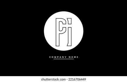 PI, IP Abstract Letters Logo Monogram