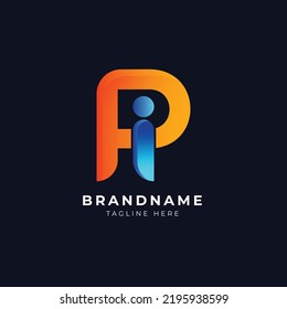 PI, IP Letter logo design template. Initial PI letter logo design. PI, IP monogram letter logo design.