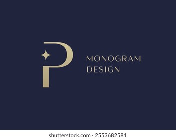 PI or IP letter logo icon design. Classic style luxury initials monogram.