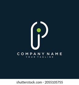 Diseño de logotipo IP o IP simple y moderno.