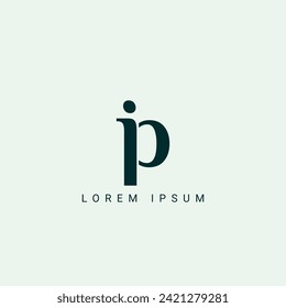 PI IP P I abstract vector logo monogram template