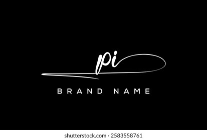 PI letter beauty handwriting vector logo. 
