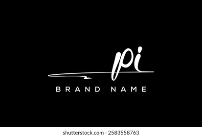 PI letter beauty handwriting vector logo. 
