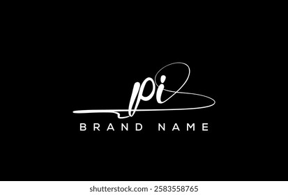 PI letter beauty handwriting vector logo. 
