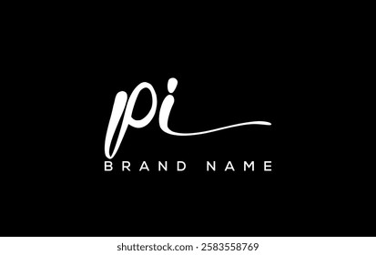 PI letter beauty handwriting vector logo. 
