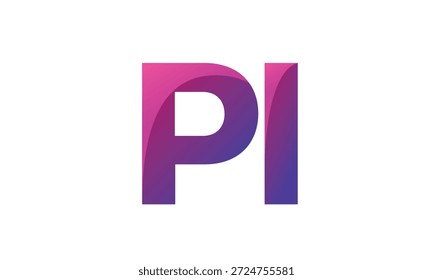 PI Letter Gradient Monogram Logo for Modern Business Branding