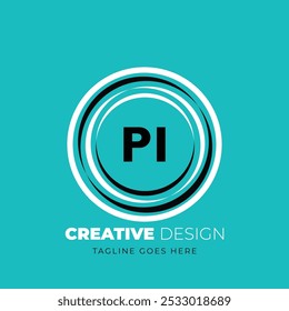 PI letter logo creative design. PI unique design. Vector illustration