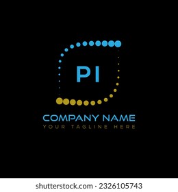 PI letter logo design on black background. PI creative initials letter logo concept. PI unique design.

