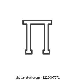 Pi letter outline icon. linear style sign for mobile concept and web design. Greek alphabet symbol simple line vector icon. Symbol, logo illustration. Pixel perfect vector graphics
