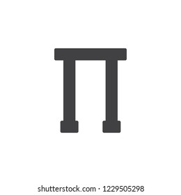 Pi  letter vector icon. filled flat sign for mobile concept and web design. Greek alphabet symbols simple solid icon. Symbol, logo illustration. Pixel perfect vector graphics