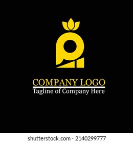 PI lettering with elegant golden shape for logo, for a perfume 
or fashion company.