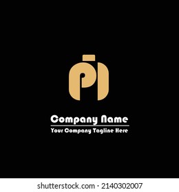 PI lettering with elegant shape for a perfume 
or fashion company logo.