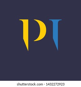 PI logo design. Monogram logo. Letters P and I.
