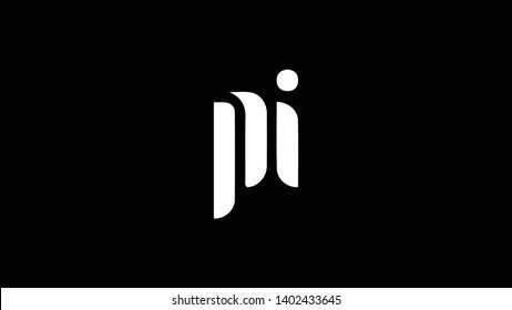 PI logo design template vector illustration minimal design