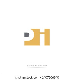 PI Logo Letter with Modern Negative space - Brown and Grey Color EPS 10