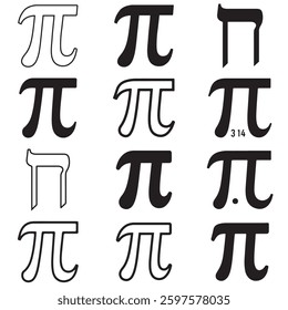 Pi Logo Letter Stock Vectors silhoutte and Vector  illustration