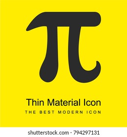 Pi mathematical constant symbol bright yellow material minimal icon or logo design