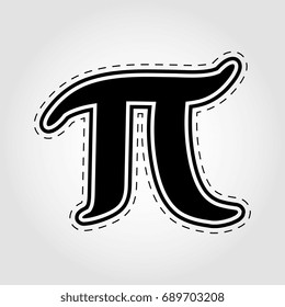 Pi mathematical constant symbol in doodle style