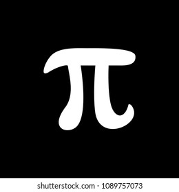 Pi mathematical constant vector icon