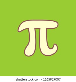 Pi mathematical constant vector icon