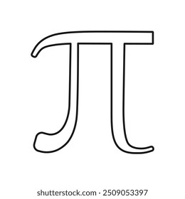 Pi mathematisches Symbol Symbol aus dem griechischen Alphabet in Umrissvektor