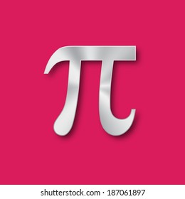 Pi mathematical metal symbol. Vector design.