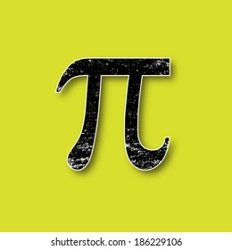 Pi mathematical symbol in charcoal style. Vector design.