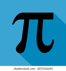 Pi mathematical symbol, geometry formula icon, education vector illustration, 3,14 button .