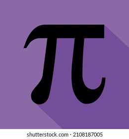 Pi mathematical symbol, geometry formula icon, education vector illustration, 3,14 button .