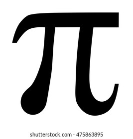 Pi, mathematical symbol icon on white background. Vector art.