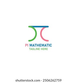 Pi mathematics logo design template.