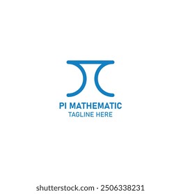 Pi mathematics logo design template.