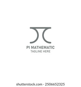 Pi mathematics logo design template.