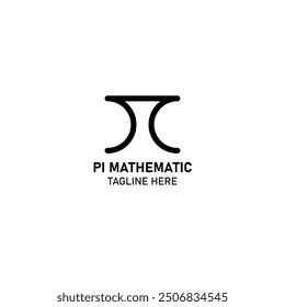 Pi mathematics logo design template.