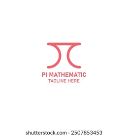 Pi mathematics logo design template.