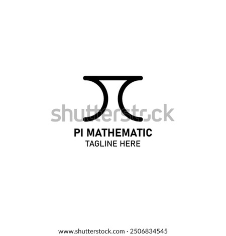 Pi mathematics logo design template.