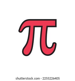 pi mathematics symbol icon vector 