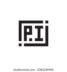 PI minimalist geometric symbol logo in high quality professional design that will print well across any print media