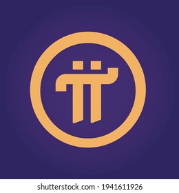 Pi mining illustration, pi art, pi application vector illustration